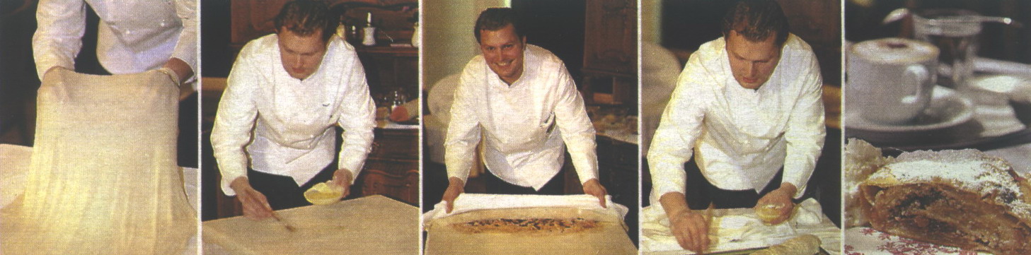 Herstellung eines Apfelstrudels